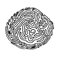 Vector illustration.Close-up abstract plant on isolated white background.Design of children`s tattoos, coloring books, covers, print clothes.