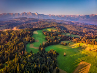 Tatry Bielskie i Wysokie, widok z lotu ptaka - obrazy, fototapety, plakaty