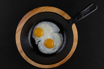 fried egg in a pan