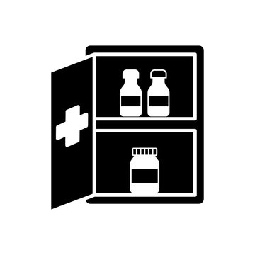Medicine Cabinet Vector Icon.
