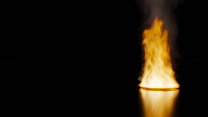 3d Render Fire Black Backgrounds