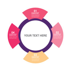 Vector circle template for infographics. Business concept with 4 options