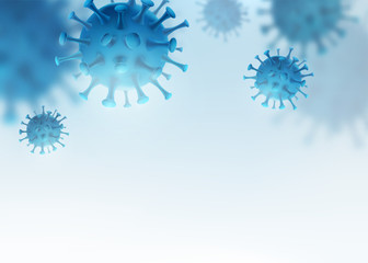 Virus, bacteria vector background. Cells disease outbreak. Coronavirus alert pattern. Microbiology medical concept for banner, poster or flyer with copy space at the down - obrazy, fototapety, plakaty