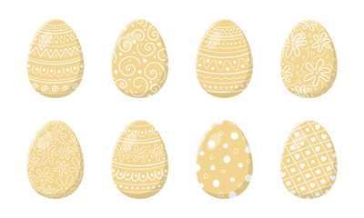 Hand drawn Easter eggs - set. Vector