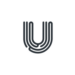 Letter U Logo Lettermark Monogram - Typeface Type Emblem Character Trademark