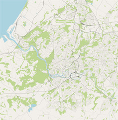 Fototapeta premium map map of the city of Bristol, South West England, England, UK