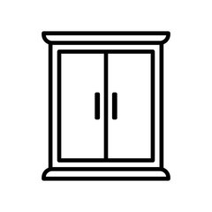 Wooden cabinet icon vector