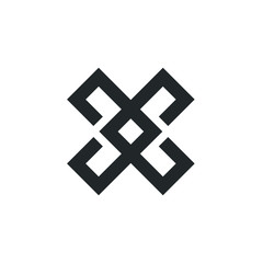 X Letter Logo Monogram Design Element Typeface Type Vintage Sign Emblem Typeset Combination Luxury Character Handmade Trademark Script Alphabet Elegant Decoration