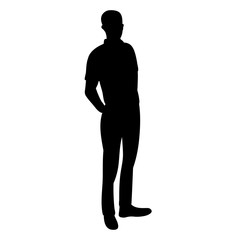 vector, isolated, black silhouette man businessman