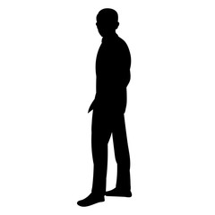 isolated, black silhouette man businessman