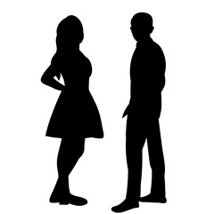 isolated, black silhouette people talk, communicate