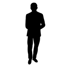 isolated, black silhouette man, guy stands alone