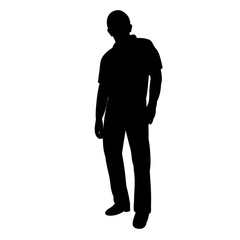silhouette man, guy stands alone