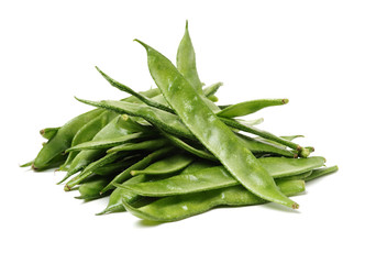 Hyacinth bean on white background 
