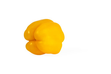 yellow juicy sweet peppers close-up isolated on a white background