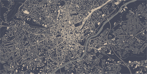 map of the city of Limoges, Haute-Vienne, Nouvelle-Aquitaine, France