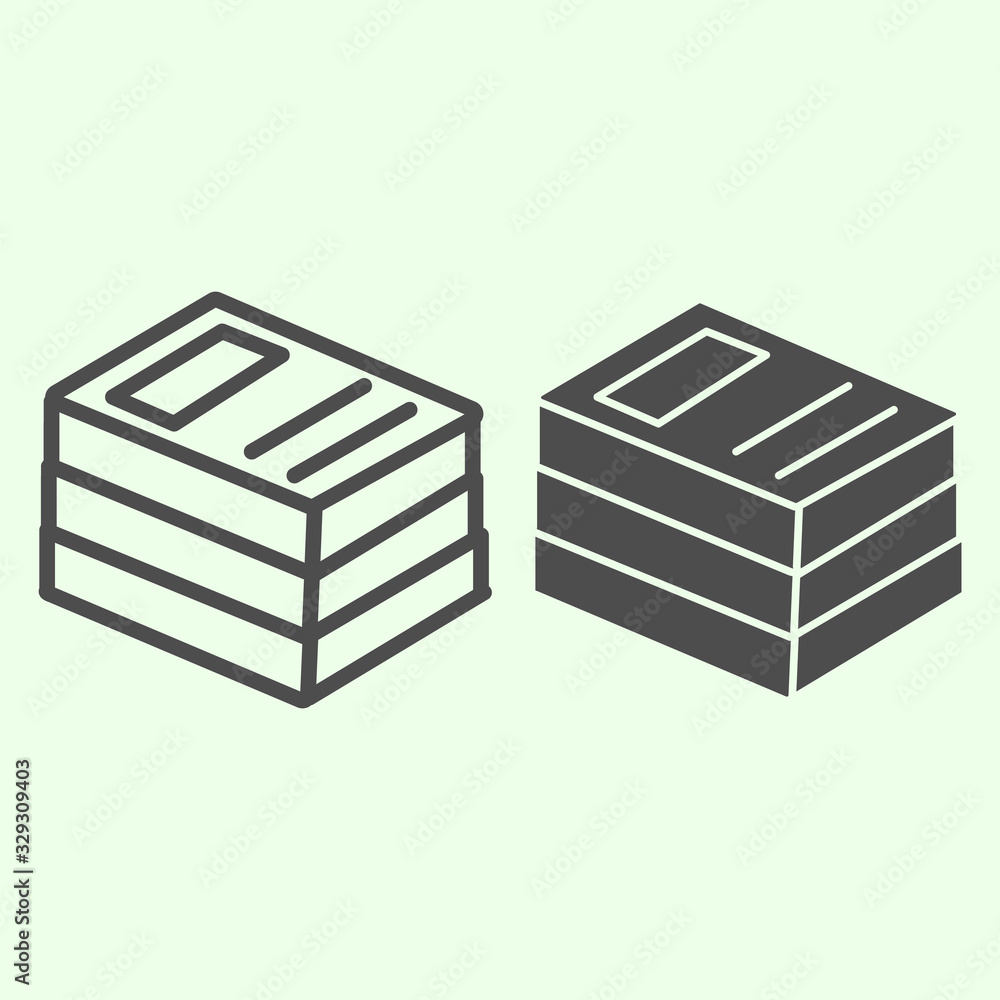 Poster office folders line and solid icon. stack of binders outline style pictogram on white background. sc