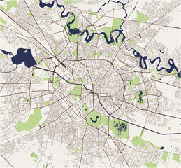 map of the city of Bucharest, Romania