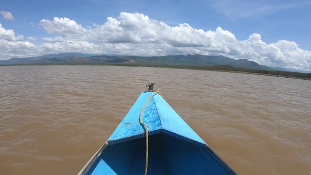 motorboat boat cruise on the lake Chamo in the Southern Nations, Ethiopia. Africa Wilderness