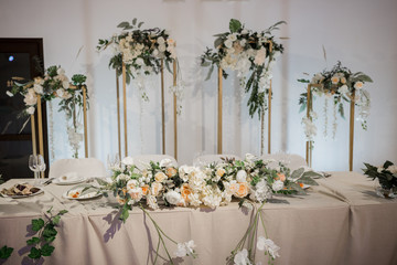 wedding table in a restaurant