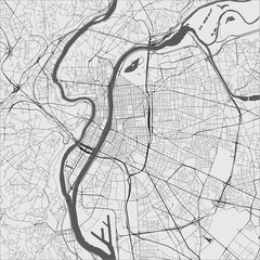 Fototapeta na wymiar map of the city of Lyon, France