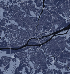 map of the city of Nantes, France