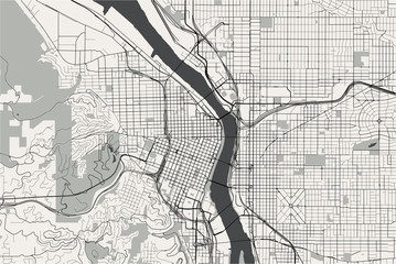 map of the city of Portland, Oregon, USA - 329311809