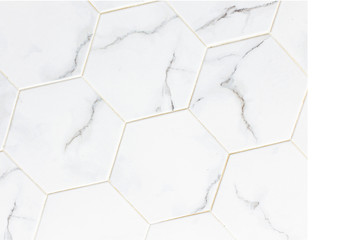 White marble tile wall for texture background.  © Pornpawit