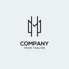 Letter M line logo design. Linear creative minimal monochrome monogram symbol. Universal elegant vector sign design. Premium business logotype. Graphic alphabet symbol for corporate business identity