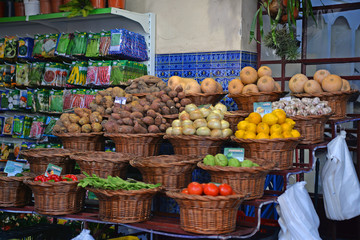 fruits and vegetables at the market