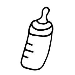 Baby newborn hand drawn doodle set. Onesie, pacifier, rattle. Vector illustration for backgrounds, web design