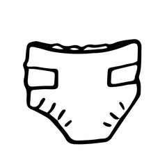 Baby newborn hand drawn doodle set. Onesie, pacifier, rattle. Vector illustration for backgrounds, web design