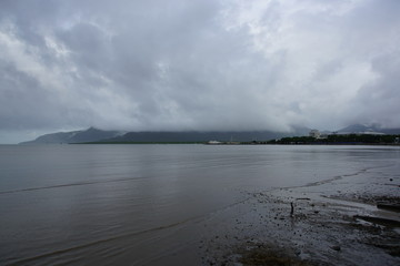 View on Cairns, North Queesland, rainy day