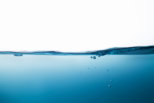Beautiful water waves Splashed water wave in clean blue water