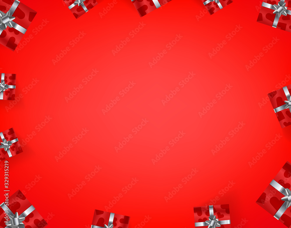 Poster red boxes wallpaper. social media message vector background. copy space for a text