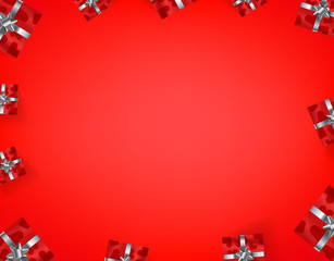 Red boxes wallpaper. Social media message vector background. Copy space for a text