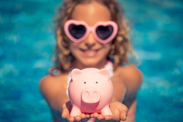 Happy child having fun on summer vacation