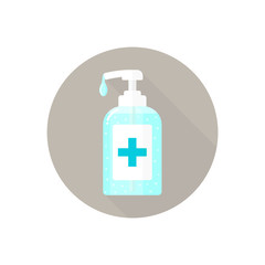 Fototapeta premium 消毒・除菌・感染予防イメージ素材：シンプルな手指消毒液・ハンドジェル・ハンドソープ容器