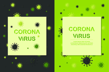 Corona Virus, (2019-nCoV). corona disease bacteria and corona virus inscription. for your Infographic, Logo, symbol & how to prevent.   