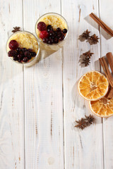 Healthy breakfast with cereal and berries