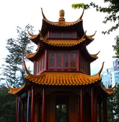 Chinese architecture in a Park in Sydney NSW Australia 