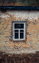 Old vintage window  with rusty texture