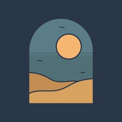 simple logo badge desert design, for t-shirt prints, patches, emblems, posters, badges and labels and other uses