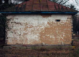 Old abandoned house wall