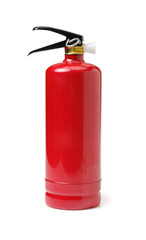Red fire extinguisher on white background