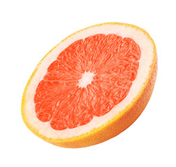 Fototapeta na wymiar grapefruit slice isolated on white
