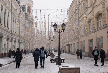 Moscow winter Red square  street