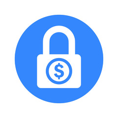 Money security blue icon, secure payment