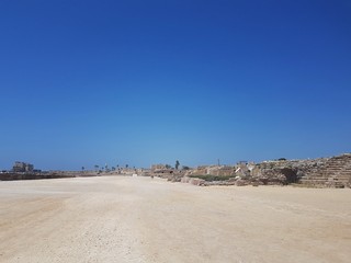 Ancient Roman hippodrome in Caesarea, Israel