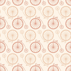 Vector vintage bicycle seamless pattern